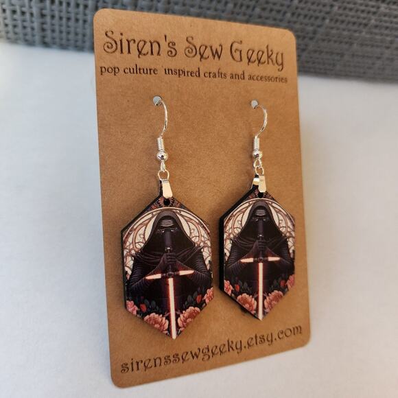 Kylo Ren Star Wars First Order Earrings - Picture 2 of 2
